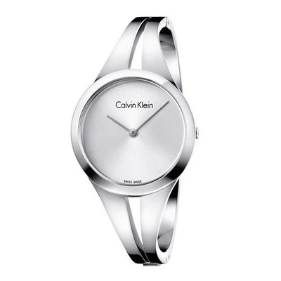 New Swiss Made CALVIN KLEIN Addict Silver Dial Small Bangle Ladies Watch