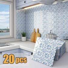 20PCS Blue Peel &Stick Brick Kitchen Backspla...