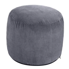 Pouf Ottoman Foot Stools Ottoman with Foam Small 20"D x 20"W x 15"H Dark Grey