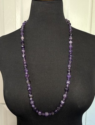 Jay King Minenfund Desert Rose Trading DTR lila Amethyst Perlen Halskette 925
