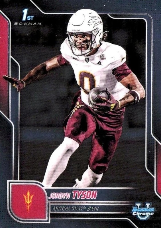 JORDYN TYSON 2025 BOWMAN CHROME UNIVERSITY RC #31 SAINTS #1 PICK ARIZONA STATE🔥