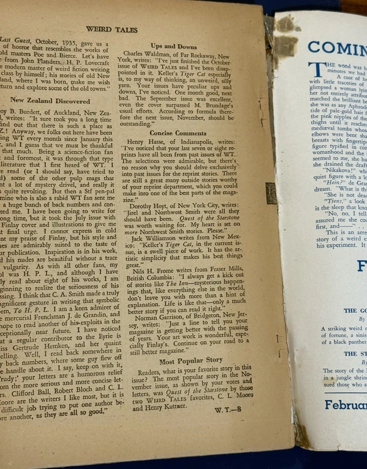 Weird Tales January 1938 The Witch's Mark BY DOROTHY QUICK - Image 4 of 4