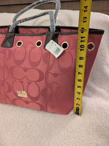NWT Faux Coach Large Weekender Carry All Bright Pink Tote - Picture 14 of 18
