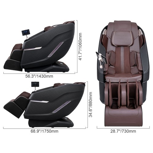 Full Body Massage Chair Zero Gravity 3D Shiatsu Recliner SL-Track Heat, AI Voice - Picture 8 of 12