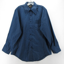 VINTAGE Towncraft Shirt Men 16 Blue JC Penney 70s Mod Retro Dacron Dagger Collar