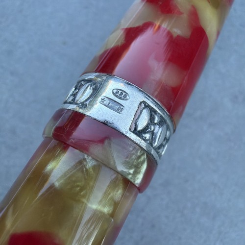 Delta Sorrento Limited Edition Marble Red & Sterling Rollerball Pen - #037/100 - 第 12/23 張圖片