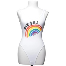 Diesel, Body, Größe: S, Weiß/Mehrfarbig, Print, Damen #bAw