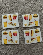 Mrs. Grossmans Vintage 4 Sticker Sheets Junk Fast Food Pizza Burger Fries Soda