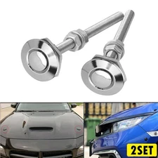 2Set Push Quick Button Release Bonnet Hood Lock Pins Clip Car Bumper Kit Latch S