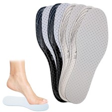 4 Pairs Unisex Breathable Shoe Insoles Inserts Double Layer Latex Foam Perfor...