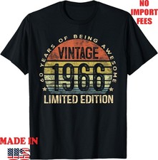 Vintage 1966 Limited Edition 60-Year-Old 60th Birthday T-Shirt, Adult Kid Tees
