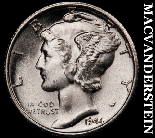 1944-S Silver Mercury Dime - FSB - Choice Gem Brilliant Uncirculated++++  #i1584