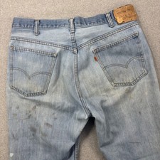Vintage 70s Levis 517 Jeans Mens 34x31 Hemmed Light Wash Thrashed Distressed