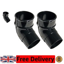 68mm Offset Bend Gutter Pipe - 112° Angle - Black Pack of 2 for Easy Drainage