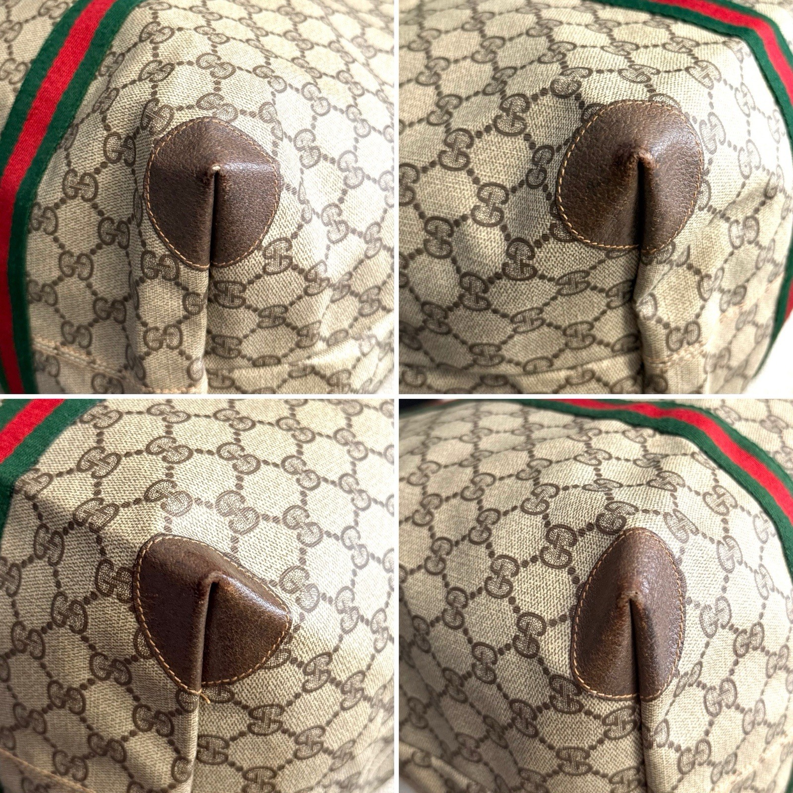 GUCCI Authentic Large Tote Bag Travel Duffle Bag Brown Monogram Canvas thumbnail 17