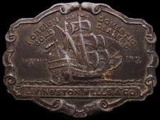 JB01122 VINTAGE 1970s BERGAMOT  LIVINGSTON WELLS  CO SHIPPING  BELT BUCKLE