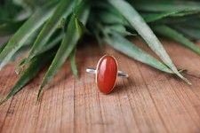 Red Coral Statement Ring: Vibrant Natural Gemstone - Handmade Sterling Silver,