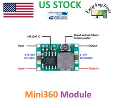 30pcs Mini360 3A DC Voltage Step Down Power Converter Buck Module 3.3V 5V 9V 12V