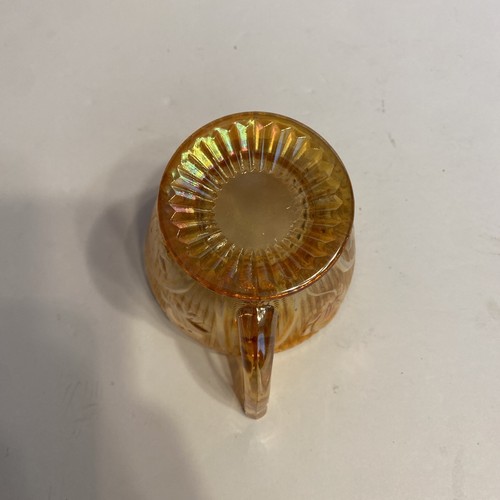 Vintage Jeanette Glass Handled Creamer Iris & Herringbone Depression Glass - Picture 6 of 6