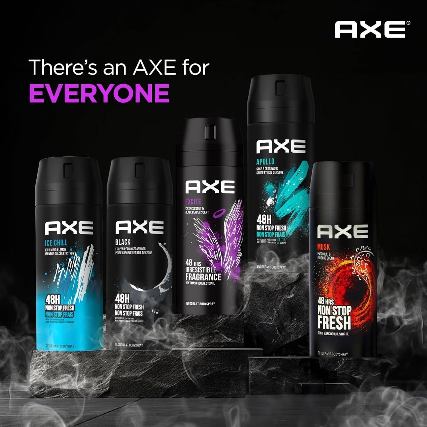 AXE Excite 48-Hour Fresh Deodorant Body Spray Fragrance for Men - 150ml - 3 Pack