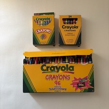 Vintage Crayola Crayon Lot 96 Count Box With Sharpener 24 Count Boxes 1985 2001