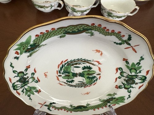 Meissen Reicher Green Dragon Trio Tea Set w/Red Gold accent CUP/SAUCER/PLATE EUC - Picture 6 of 16