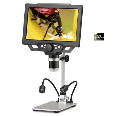 9-inch LCD Digital Microscope - 12MP 1600x 1080P HD, 32G TF Card & 5000mAh Ba...