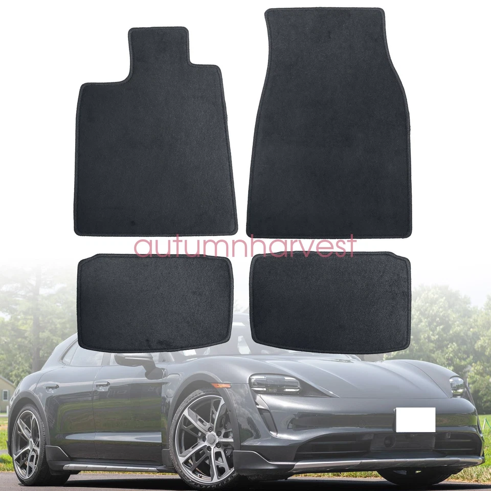 4 piezas alfombrillas de terciopelo de repuesto para Porsche Taycan 2020-2025 2 filas nuevas Foto 2 de 4