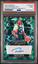 2024 PANINI MOSAIC ROOKIE SCRIPTS GREEN ICE #RSNEW TRISTEN NEWTON PSA 9