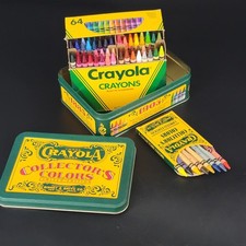 CRAYOLA 90th Anniversary 1903 - 1993 TIN with 64 Crayons Never Used READ