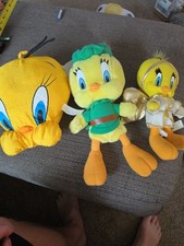 3 Tweety Birds, Plush Stuffed Looney Tunes Animals And Pillow Collectible Bundle