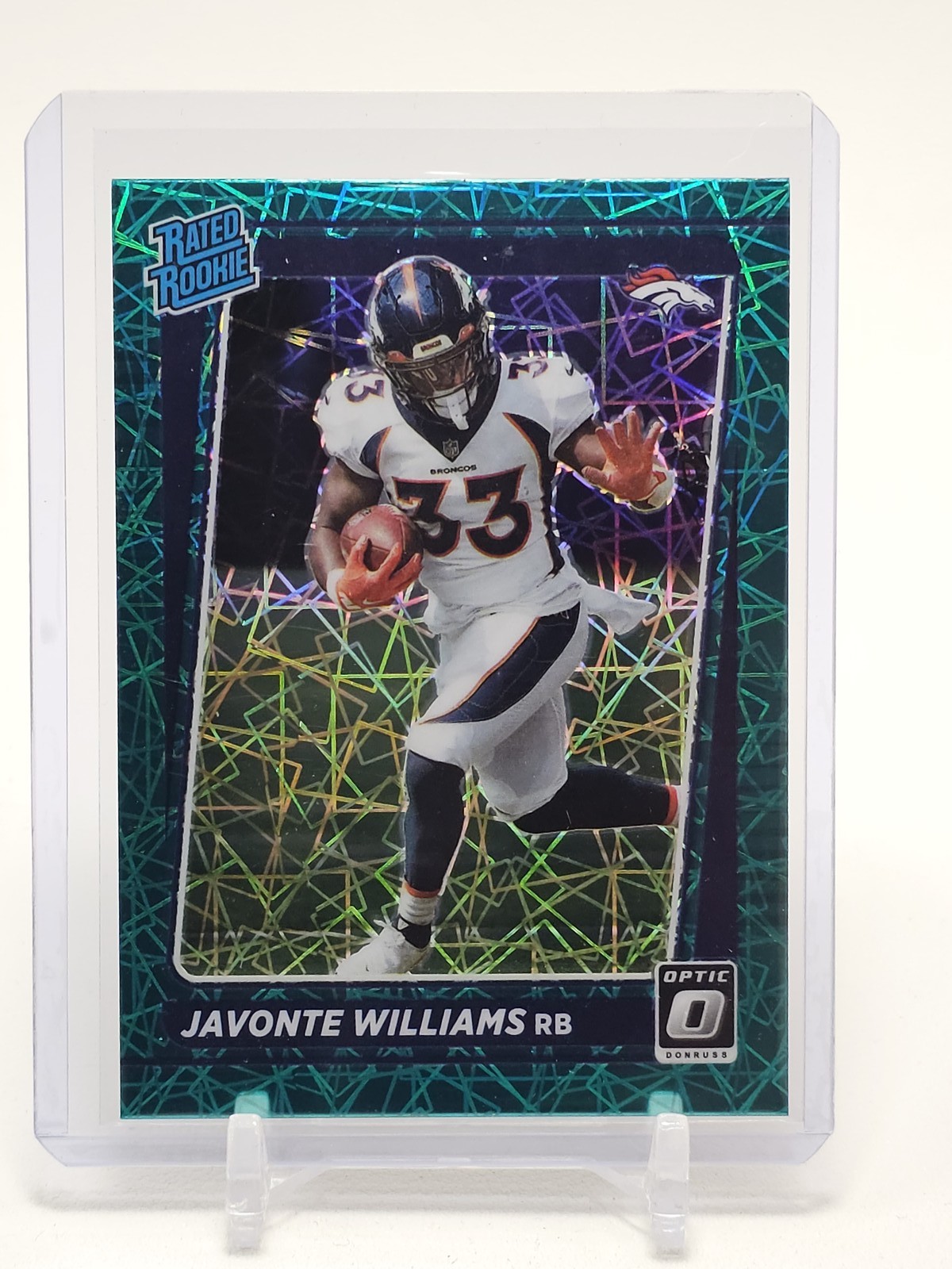 Javonte Williams Panini Donruss Optic #215 Green Velocity