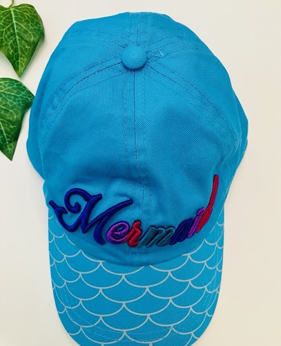 Little Girls MERMAID Hat Teal Blue Adjustable Baseball Cap By Julie & Joe - Picture 10 of 18