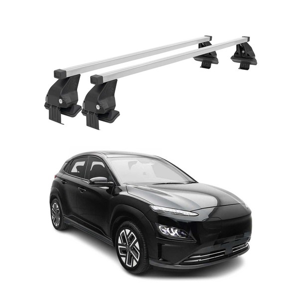 Menabo DachträGer GrundtäGer FüR Hyundai Kona Hybrid 2019-2023 50Kg Stahl Silber-image