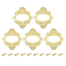 5 Pcs 2.2 x 2.6 Inch Metal Label Holder, Gold Tone
