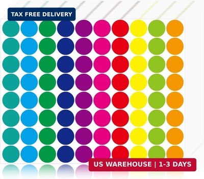1400 PCS Colored Dot Stickers Round Color Coding Labels Polka Circle Dot Label S