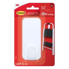 Command X-Large Utility Hooks [Removable]: X-Large / 1-pack (White)