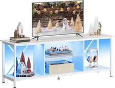 TV Stand up to 65 Inch TV 55" Entertainment Center w/ LED Industrial TV Console