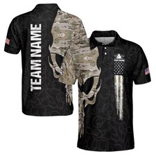 Funny Custom Name Team Skull Polo Shirt Team Name Personalized Gift