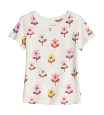 Girls Jumping Beans  Short Sleeve Flower Tee Size 8