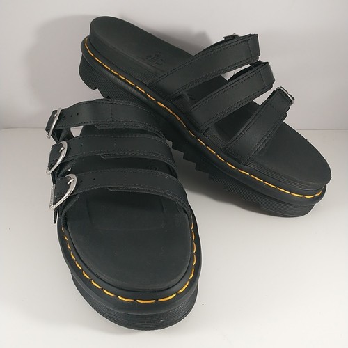 Doc Marten Black Blaire Slides Buckle Strap Sandals Women's Size 11
