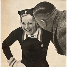 Vintage 1936 Photo Card Olympic Games Souvenir #63 Grp 55 Sonja Henie Ice Skater