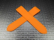 New 23mm Soft Rubber Strap A CARTIER SANTOS 100 XL Diver Watch Band Orange x1