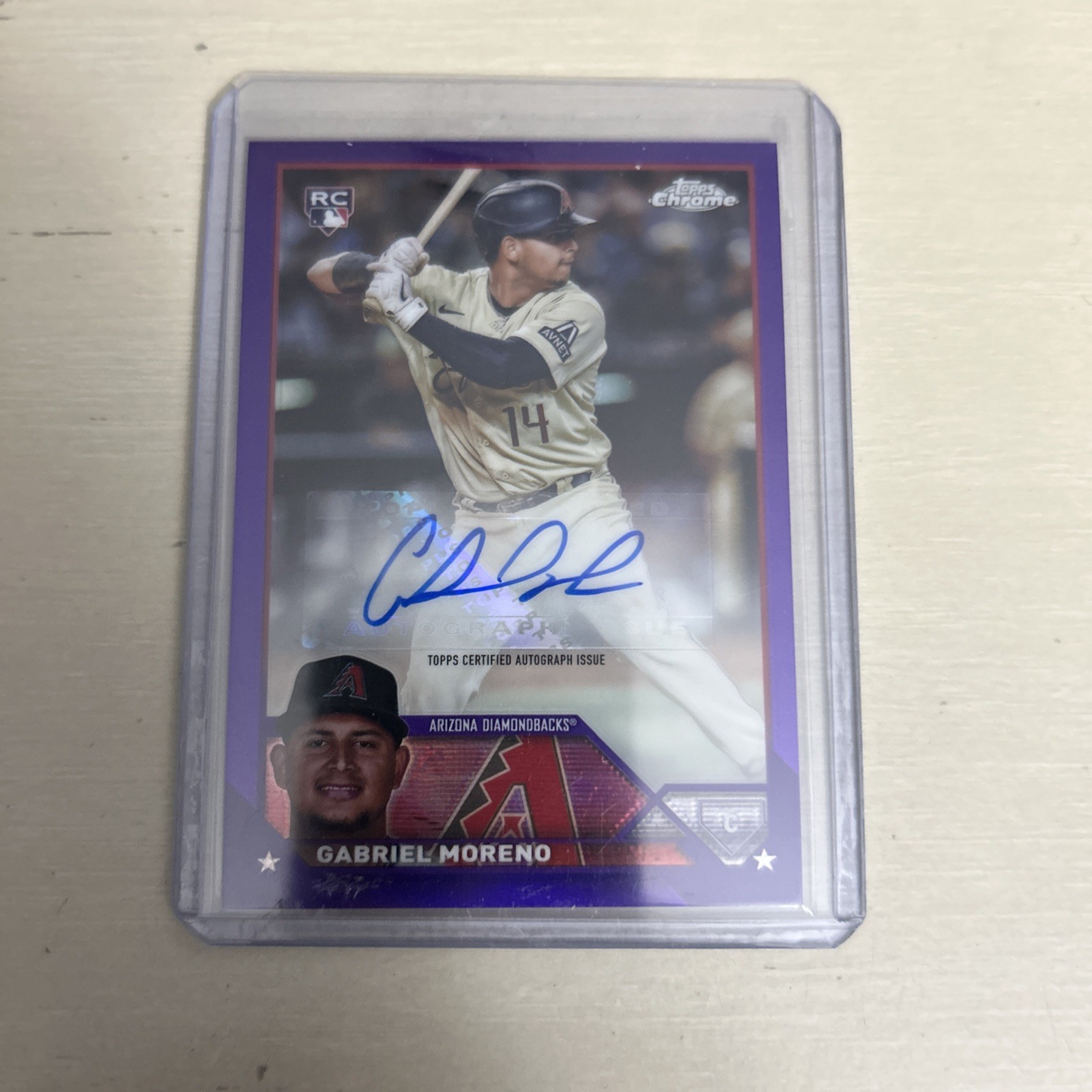 Gabriel Moreno 2023 Topps Chrome Update #AC-GM Auto RC Purple /250 Diamondbacks