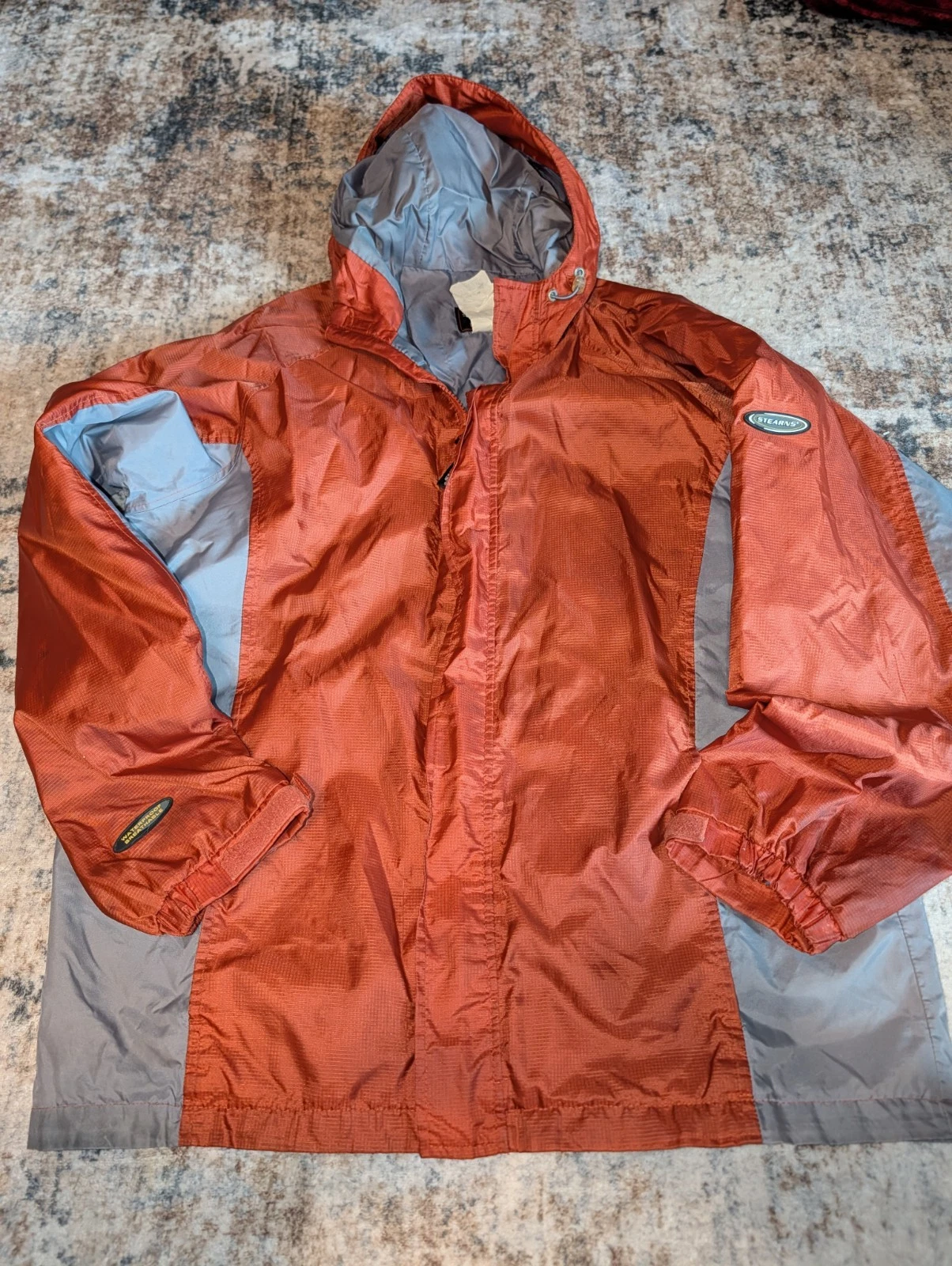 Stearns Waterproof Breathable Rain Jacket Mens Medium Hooded Lightweight Outdoor