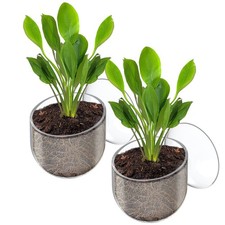 2 Pack Transparent Aquarium Plant Holders Fish Tank Pots