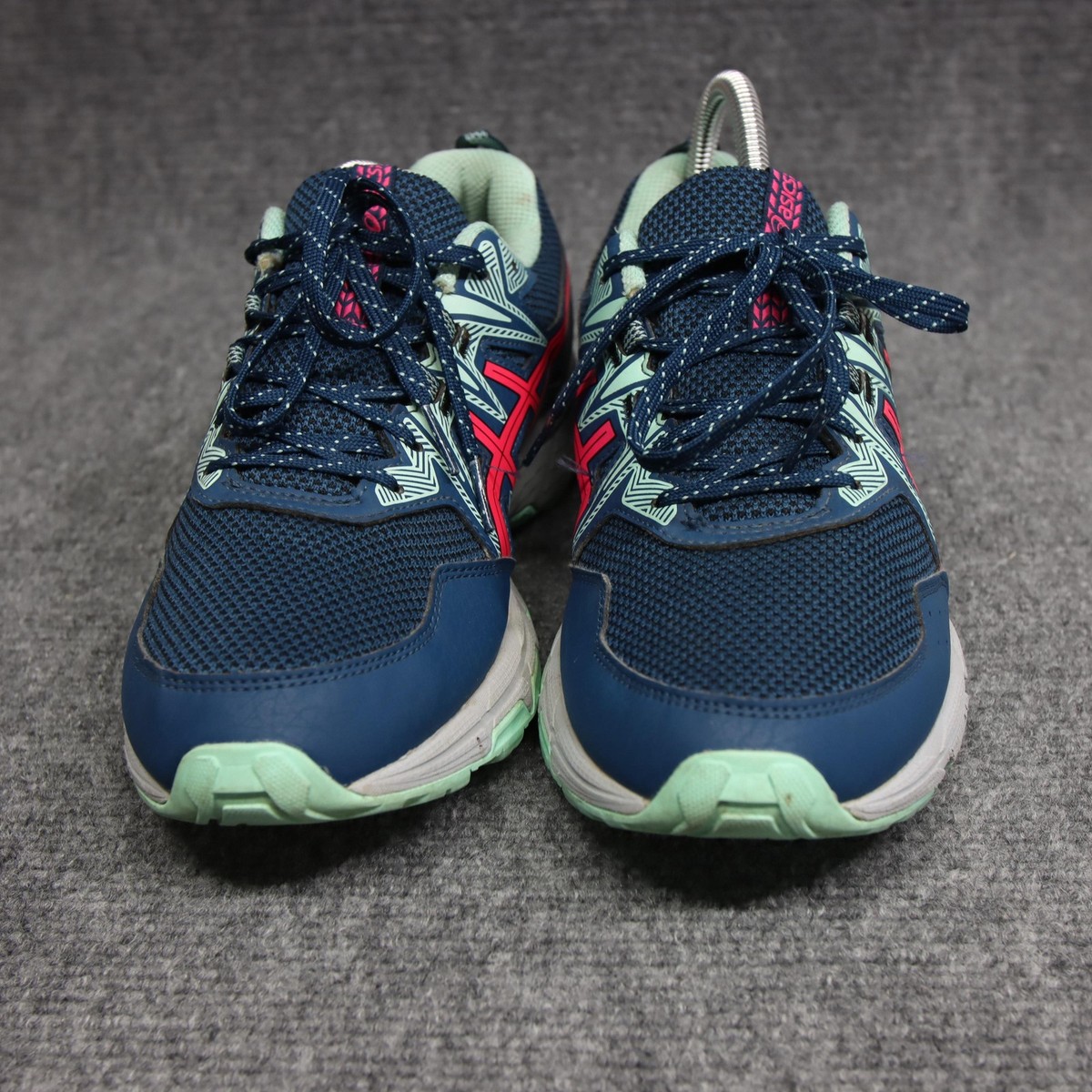 EUC ASICS Gel Venture Navy Sneakers with Mint and Pink Accents Men 11/Women 12.5 0068002570932-010_Asics-Womens  main image 3