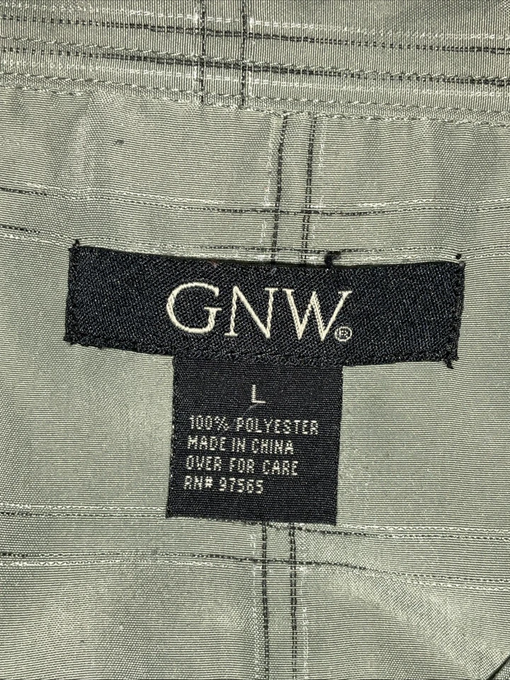 Camisa masculina verde grande manga curta com botões GNW - Imagem 3 de 3