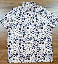 Graham Luxe Men's XL Polo Shirt Floral Flowers All Over Golf Performance