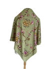 Donatello Italia Silk Scarf Green Butterfly Floral Equestrian Belt Motif #A77